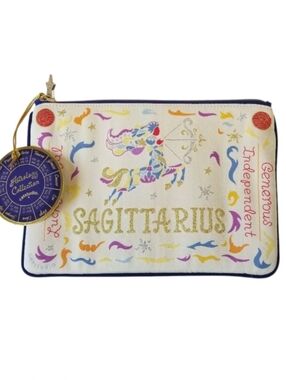 Catstudio Sagittarius Astrology Zip Pouch Zodiac Constellation Embroidered NWT